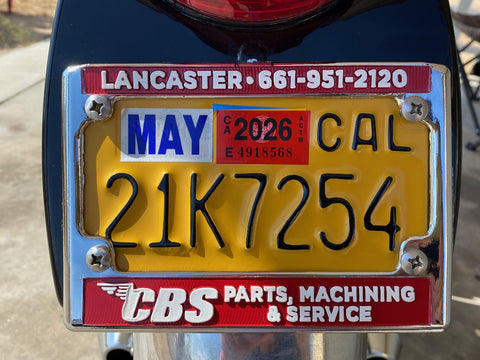 CBS Motorcycle License Plate Frames