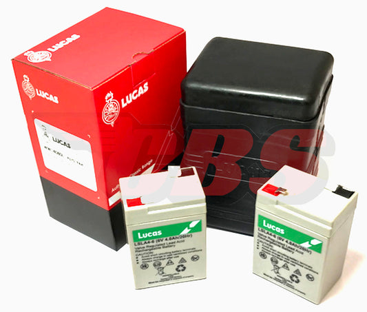 Lucas PU7D Rubber Battery Box - W/ Batteries