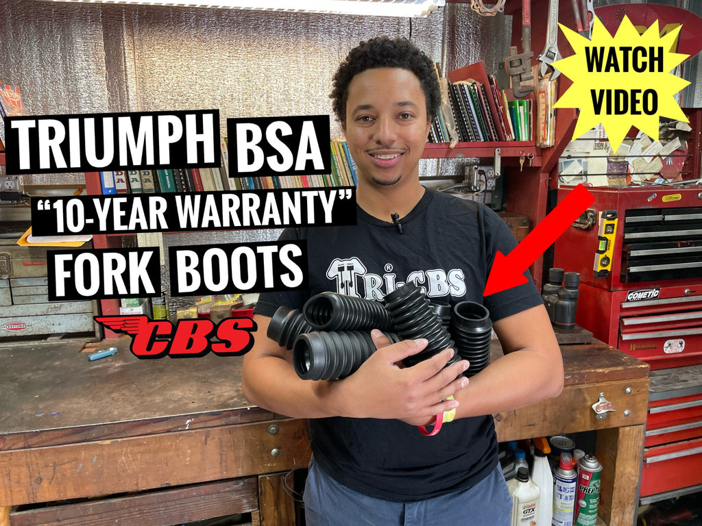 “10-Year Warranty” Triumph & BSA Fork Boots