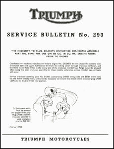 Service Bulletin: Plug Oilways On Service Crankcase Assembly