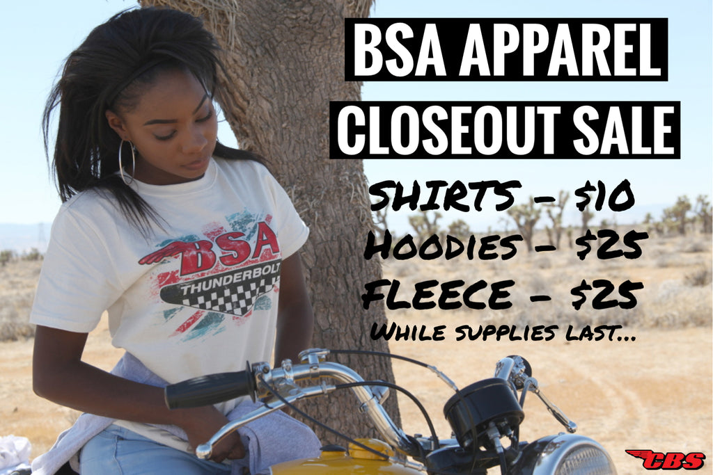 BSA Motorcycle Apparel & Merchandise Closeout Sale