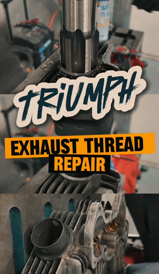 Triumph Exhaust Thread Repair (Short Video)