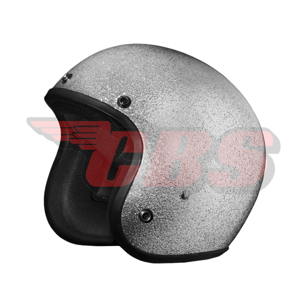 british style motorcycle helmets Daytona Cruiser Metal Flake Helmet, Silver / M