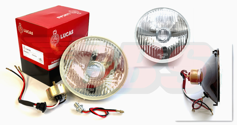 Lucas Vintage Headlight Glass Beam Units - Choose Size