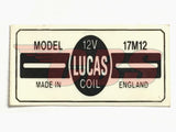 17M12 Lucas Coil Sticker - 12v