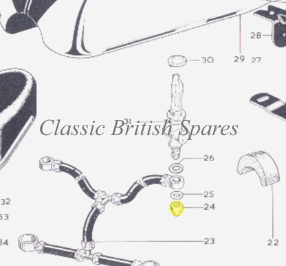 BSA Ewarts Petcock Banjo Dome Nut (1) - 67-8060 - A50 / A65 / A7 / A10