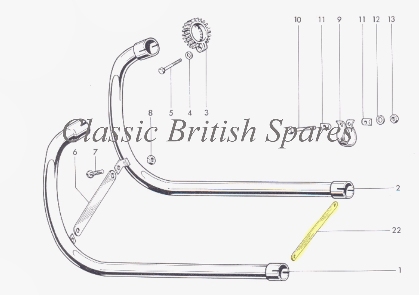 Triumph Rear Exhaust Silencer Strap (1) - 70-5676 - 1965-70 - TR6 / T120