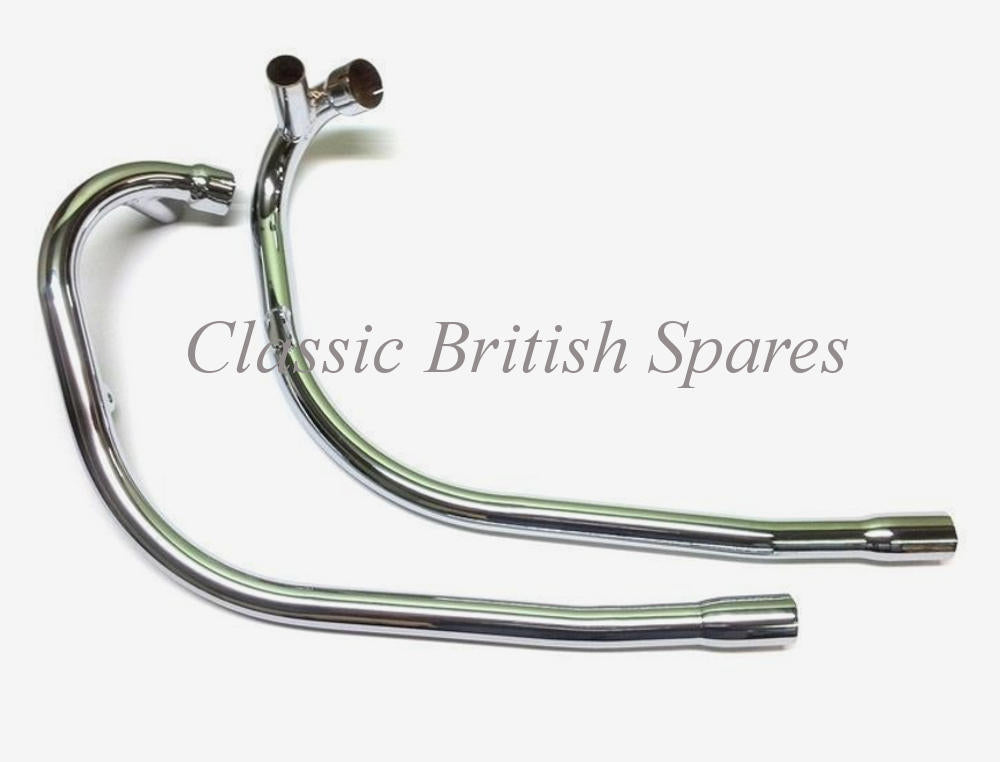 Triumph 500 Chrome Exhaust Pipe Set - Balanced - 70-9662 & 70-9663