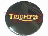Triumph Gas Tank Top Badge - Black & Gold - 83-8656