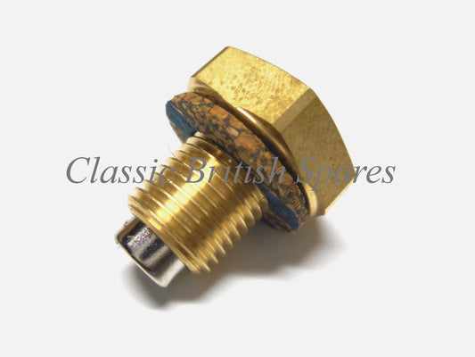 Triumph Oil Tank Brass Magnetic Drain Plug (1) - 82-5343 - T90 / T100 / T120 / T140 / T150