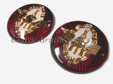 BSA 3 1/4" Round Gas Tank Badges (1 PAIR) - 65-8220 - Red / Gold