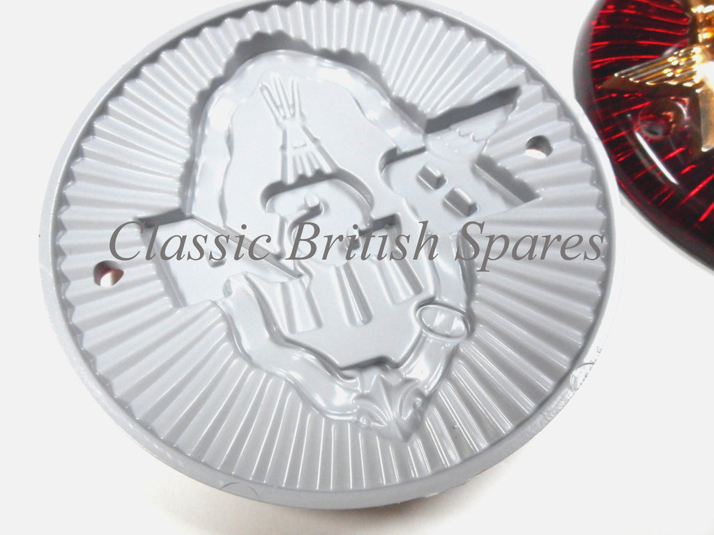 BSA 3 1/4" Round Gas Tank Badges 658220 Red / Gold