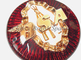BSA 3 1/4" Round Gas Tank Badges (1 PAIR) - 65-8220 - Red / Gold