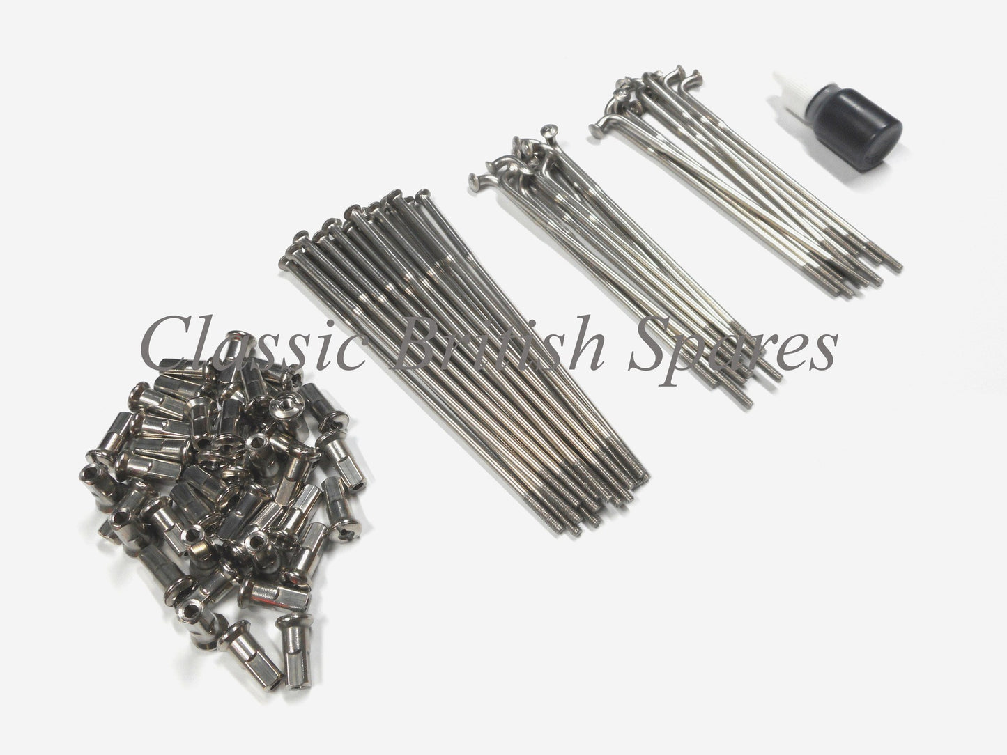 Triumph 8" Twin Leading Shoe Stainless Spoke & Nipple Set - TR6 / T120 / A65
