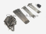 Triumph 8" Twin Leading Shoe Stainless Spoke & Nipple Set - TR6 / T120 / A65