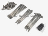 Triumph 8" Twin Leading Shoe Stainless Spoke & Nipple Set - TR6 / T120 / A65