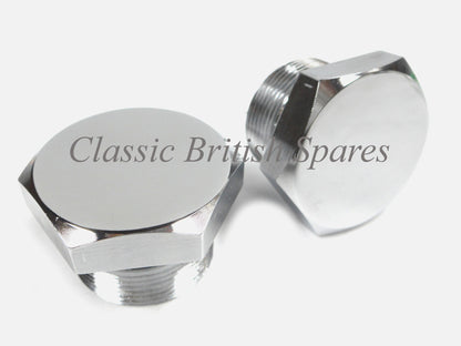 Triumph / BSA Fork Tube Top Chrome Nuts (2) 97-2245 - 1968-74 - A65 / T100 / T120