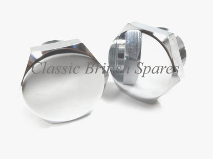 Triumph / BSA Fork Tube Top Chrome Nuts (2) 97-2245 - 1968-74 - A65 / T100 / T120