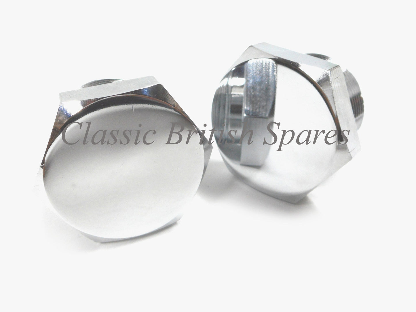 Triumph (CEI) Front Fork Tube Top Chrome Nuts (2) - 97-1658 - 1964-67 - T90 / T100 / T120