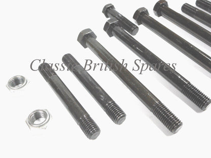 BSA A50 / A65 Cylinder Head Bolt Stud & Nut Set - 1968-70