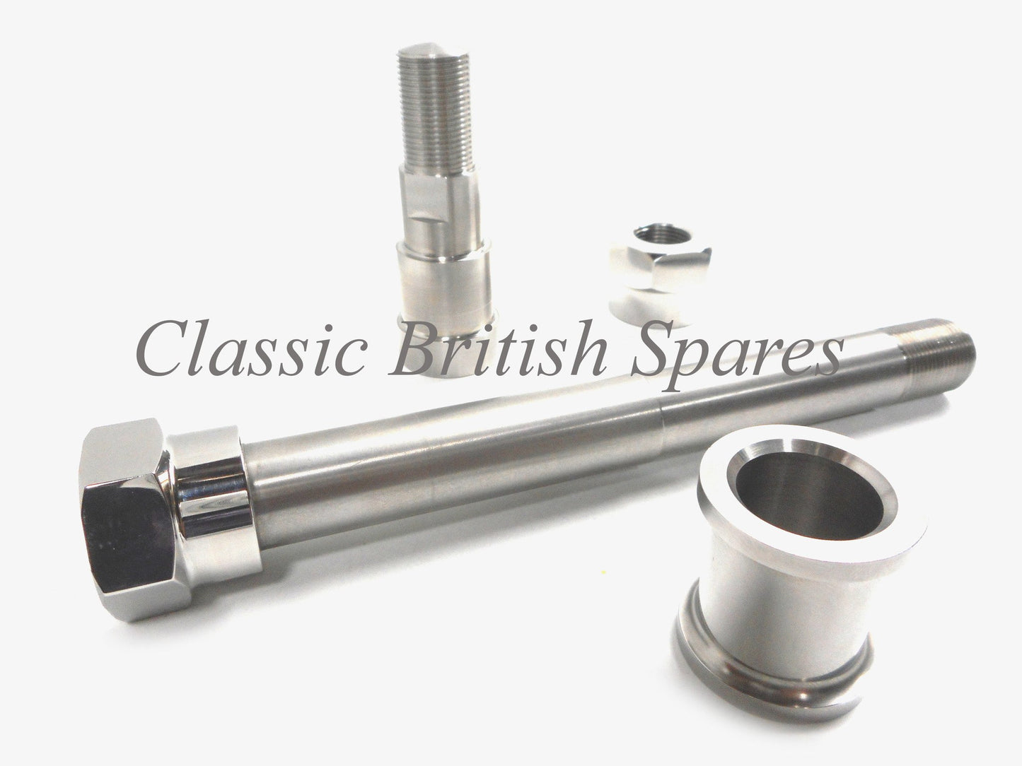 BSA A & B Group Rear Wheel Axle Assembly (1) - 1958-63 - A7 / A10 - (Stainless Steel)