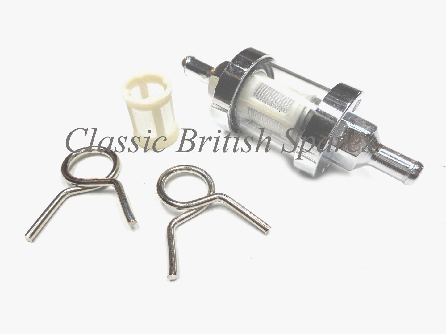 1/4" Chrome Glass Fuel Line Filter - EMGO