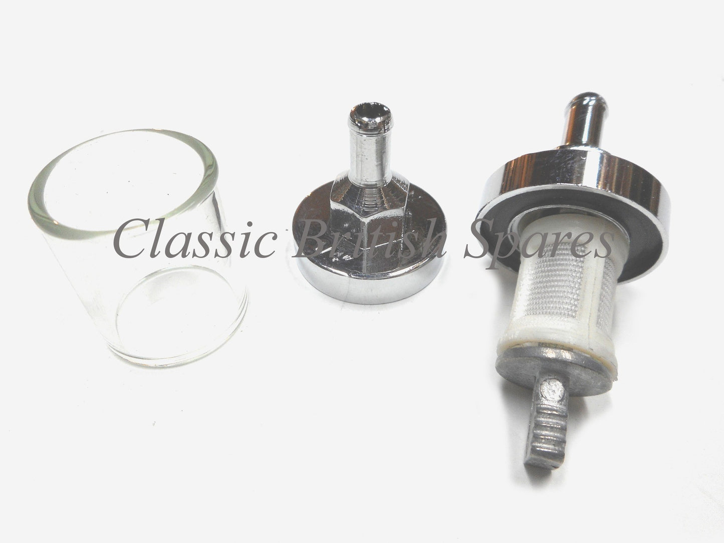 1/4" Chrome Glass Fuel Line Filter - EMGO