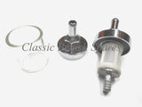 1/4" Chrome Glass Fuel Line Filter - EMGO