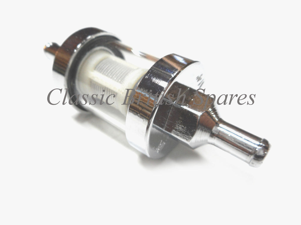 1/4" Chrome Glass Fuel Line Filter EMGO
