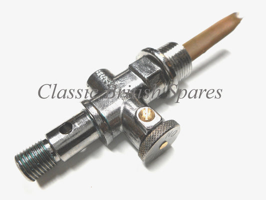 BSA Ewarts Type Push / Pull 3/8" Chrome Gas Tank Petcock - 42-8075 A10 A65
