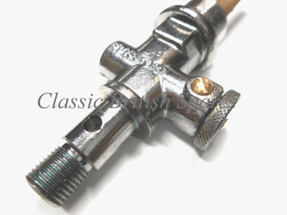 BSA Ewarts Type Push / Pull 3/8" Chrome Gas Tank Petcock - 42-8075 A10 A65