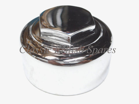 BSA Front Fork Chrome Steering Stem Nut W/Out Damper Hole 67-5024B B31 A10 A65