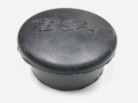 BSA "Deep Type" Gas Tank Rubber Plug W/ Logo (1) 40-8107 - C15 / B40 / SS80 / SS90 / A65