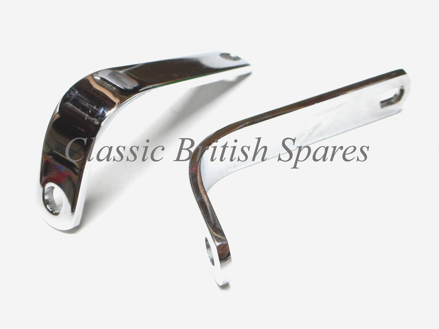 Triumph Chrome Exhaust Header Pipe Brackets (2) -70-6857 - TR6 / T120 / T140