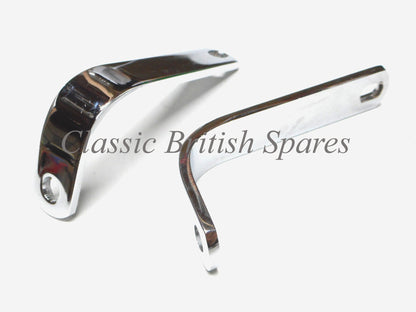 Triumph Chrome Exhaust Header Pipe Brackets (2) -70-6857 - TR6 / T120 / T140