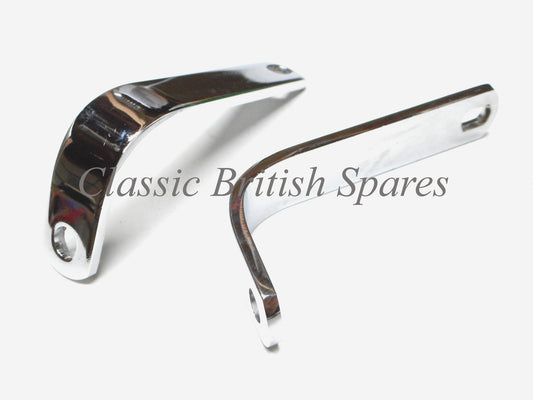 Triumph Chrome Exhaust Header Pipe Brackets (2) -70-6857 - TR6 / T120 / T140