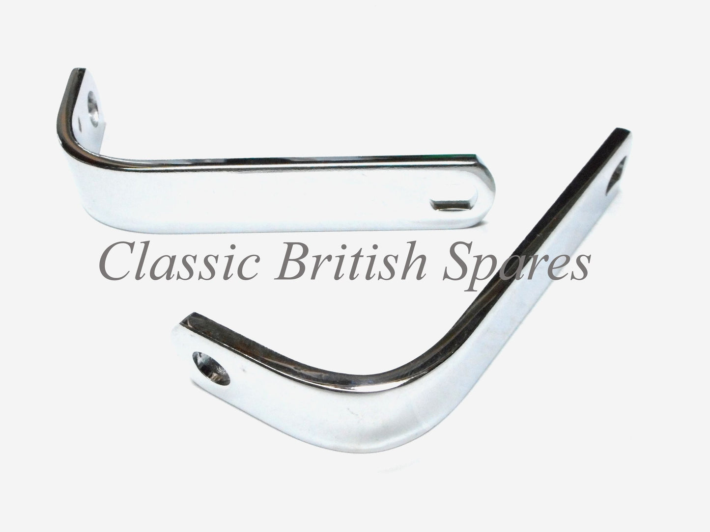Triumph Chrome Exhaust Header Pipe Brackets (2) -70-6857 - TR6 / T120 / T140