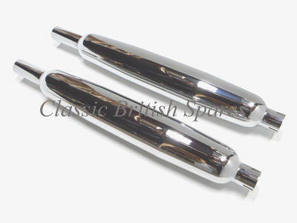 BSA Unit Twins Chrome Muffler / Silencer Set 68-2732 68-2733 1962-70 A50 A65