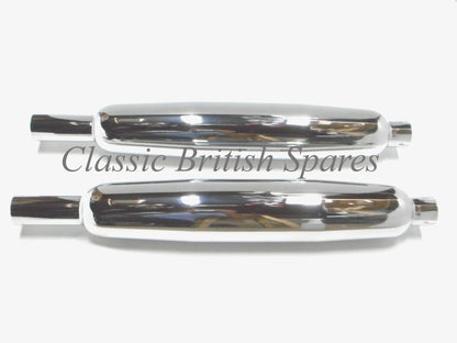 BSA Unit Twins Chrome Muffler / Silencer Set 68-2732 68-2733 1962-70 A50 A65