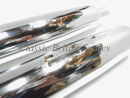 BSA Unit Twins Chrome Muffler / Silencer Set 68-2732 68-2733 1962-70 A50 A65