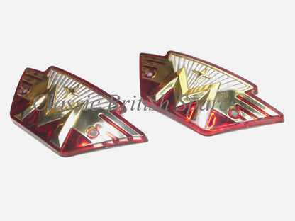 Matchless Red Gold & Silver Gas Tank Badges (1 PAIR) - 04-8499 - 1964-69