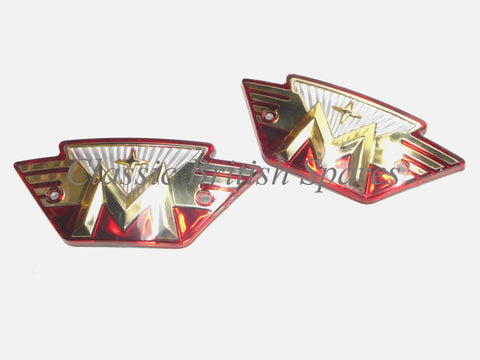 Matchless Red Gold & Silver Gas Tank Badges (1 PAIR) - 04-8499 - 1964-69