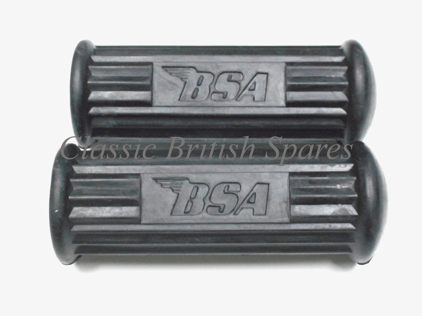 BSA Riders Footrest Rubber Set W/ Logo - 82-9602 - 1969-72 - A50 / A65 / B25 / C25