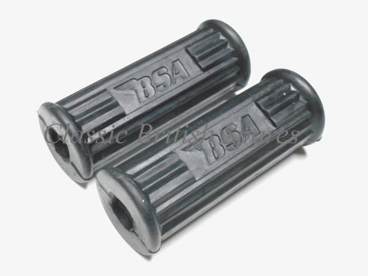 BSA Riders Footrest Rubber Set W/ Logo - 82-9602 - 1969-72 - A50 / A65 / B25 / C25