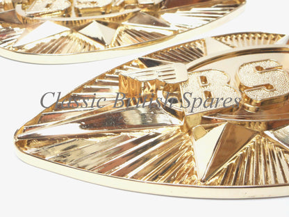 BSA Metal Gas Tank Badge Set 82-9695 & 82-9696 - 1968-70-  A65 / B25 / C25 / B44SS