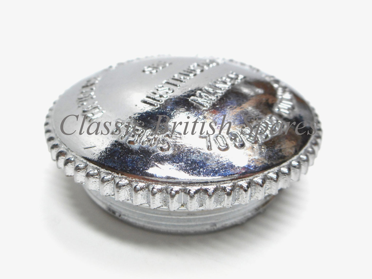 BSA "Scripted" Chrome Oil Tank Filler Cap (1) - 65-8560 / A7 / A10 / C15 / B31 / B32 / B40