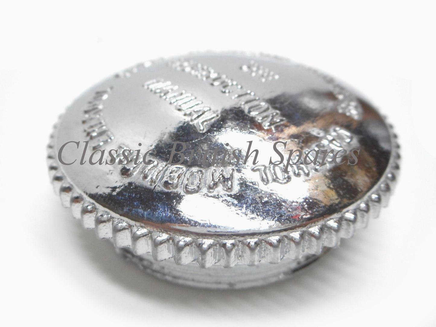BSA "Scripted" Chrome Oil Tank Filler Cap (1) - 65-8560 / A7 / A10 / C15 / B31 / B32 / B40