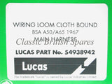 BSA Genuine Lucas Cloth Bound Wiring Harness 54938942 1967 Only A50 A65 500 650