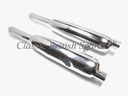 Triumph 350 / 500 Chrome Muffler Set (71-2017 & 71-2018) - 1957-74 - T90 / T100