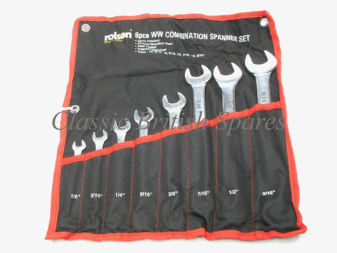 Whitworth Combo 8 Piece Wrench Set - Rolson
